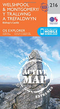 OS Explorer Map Active (216) Welshpool and Montgomery cover image
