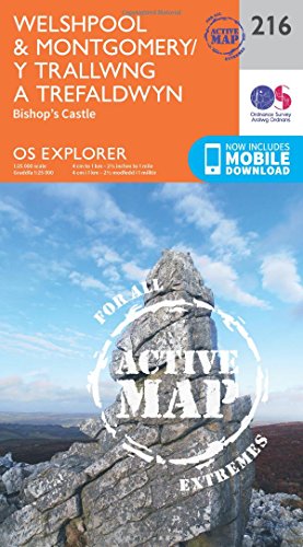 OS Explorer Map Active (216) Welshpool and Montgomery cover image
